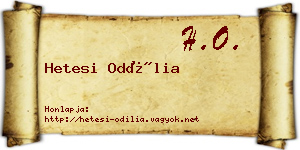 Hetesi Odília névjegykártya